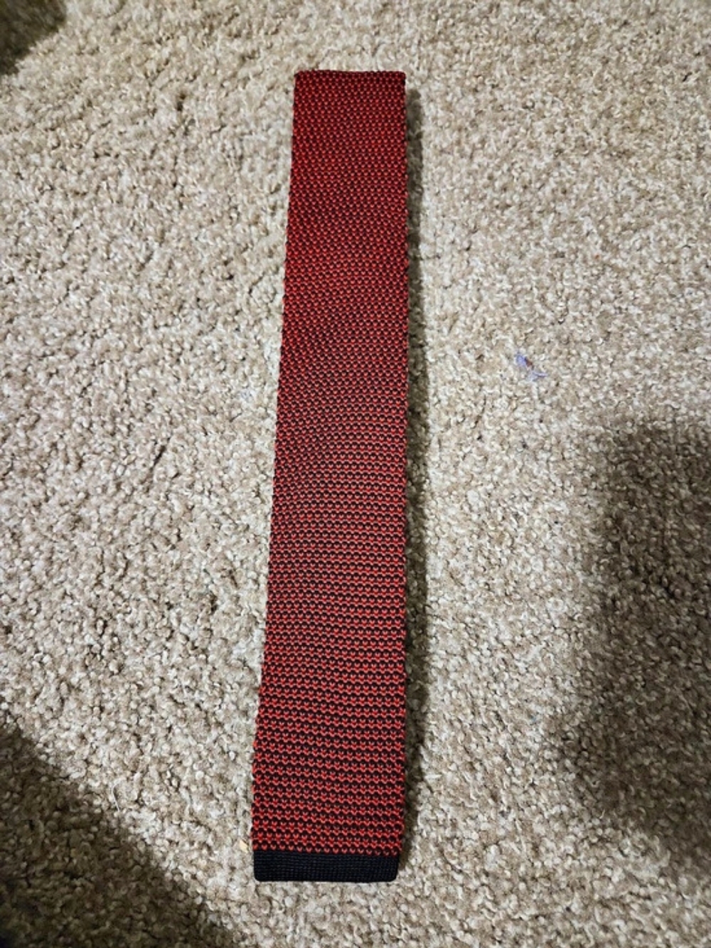 Imani Square Knit Red And Black Sock Tie Rare